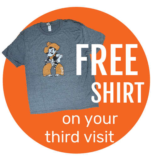 Free shirt on your third visit